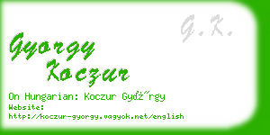 gyorgy koczur business card